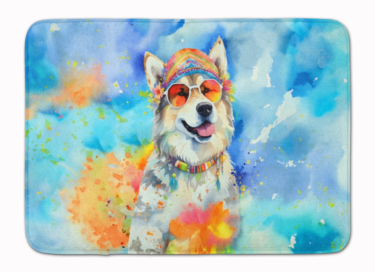 19 x 27 in. Alaskan Malamute Hippie Dawg Memory Foam Kitchen Mat