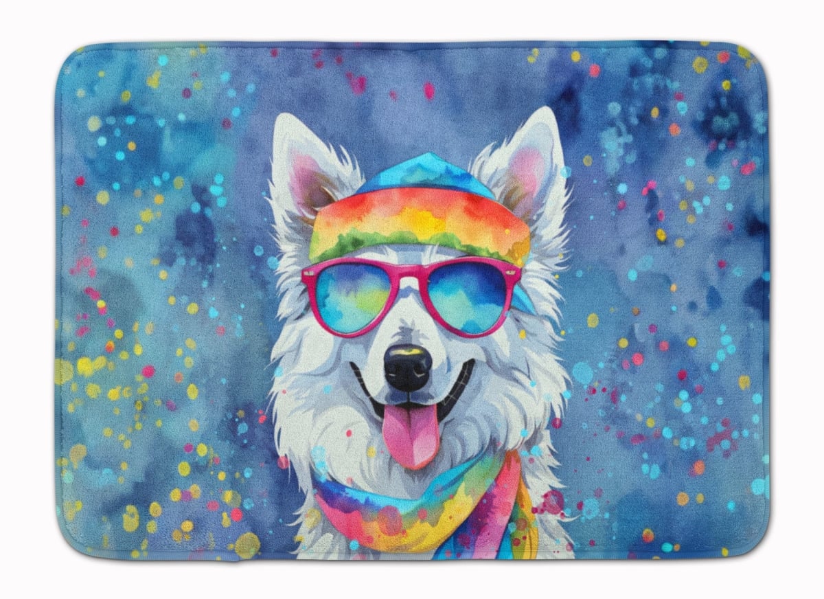 19 x 27 in. American Eskimo Hippie Dawg Memory Foam Kitchen Mat