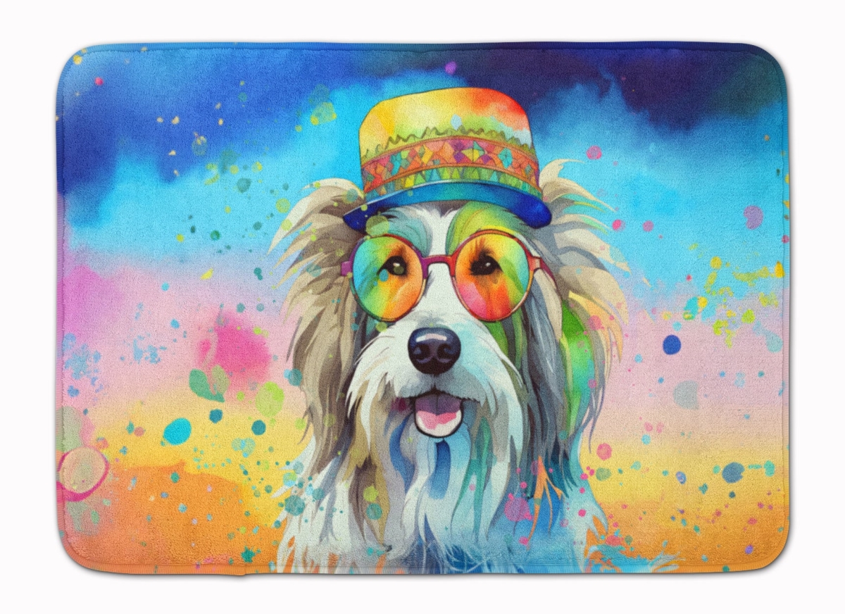 19 x 27 in. Bearded Collie Hippie Dawg Memory Foam Kitchen Mat