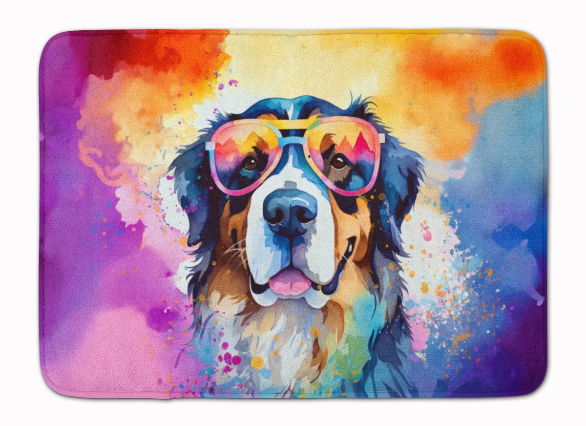 19 x 27 in. Bernese Mountain Dog Hippie Dawg Memory Foam Kitchen Mat