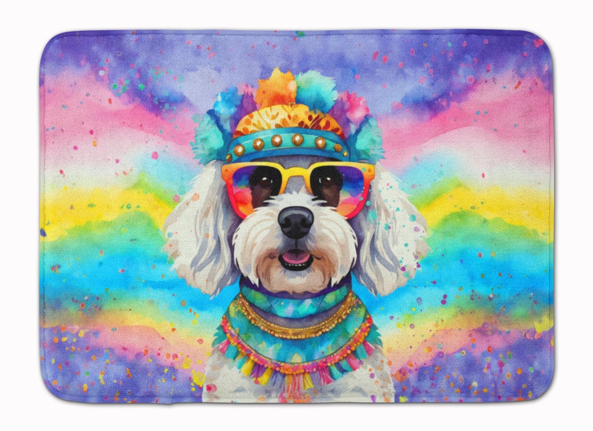 19 x 27 in. Bichon Frise Hippie Dawg Memory Foam Kitchen Mat