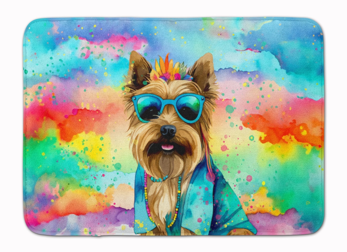 19 x 27 in. Cairn Terrier Hippie Dawg Memory Foam Kitchen Mat