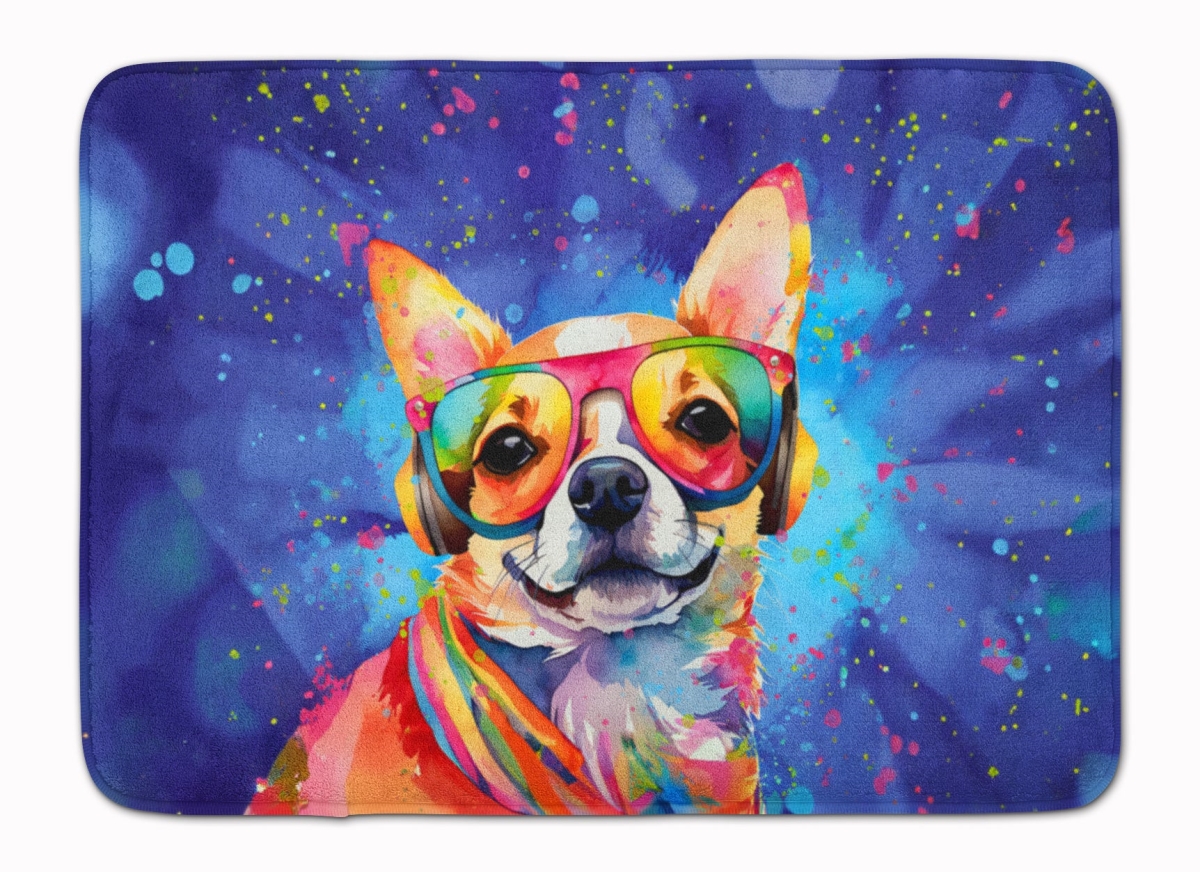 19 x 27 in. Chihuahua Hippie Dawg Memory Foam Kitchen Mat