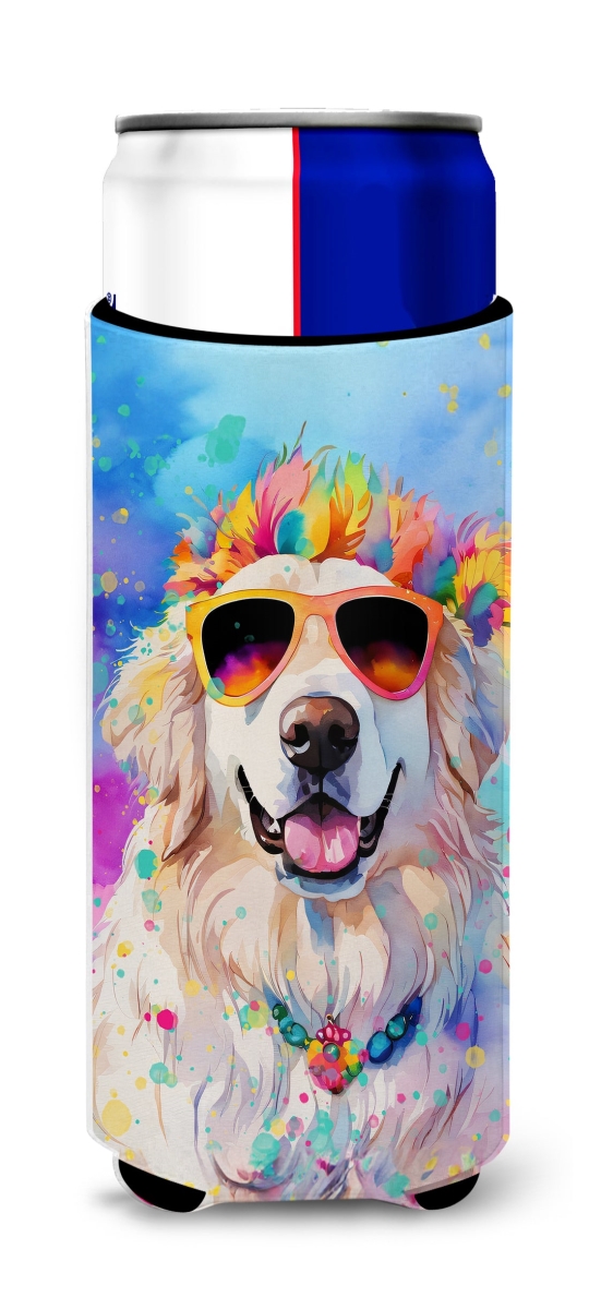 12 oz Great Pyrenees Hippie Dawg Hugger for Ultra Slim Cans