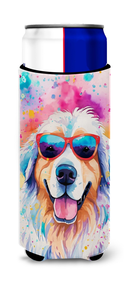 12 oz Great Pyrenees Hippie Dawg Hugger for Ultra Slim Cans