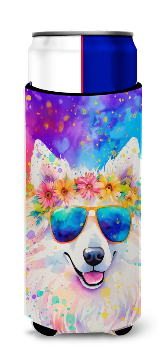12 oz Samoyed Hippie Dawg Hugger for Ultra Slim Cans