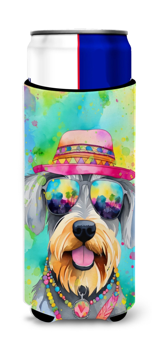 12 oz Schnauzer Hippie Dawg Hugger for Ultra Slim Cans