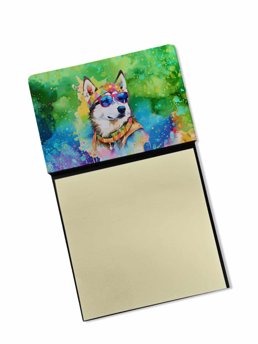 DAC2564SN 5.25 x 3.25 in. Siberian Husky Hippie Dawg Sticky Note Holder