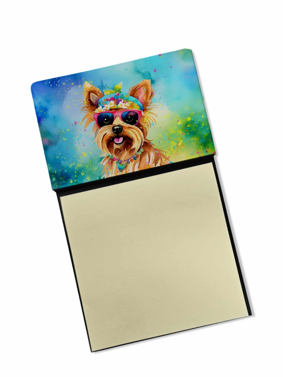 DAC2575SN 5.25 x 3.25 in. Yorkshire Terrier Hippie Dawg Sticky Note Holder