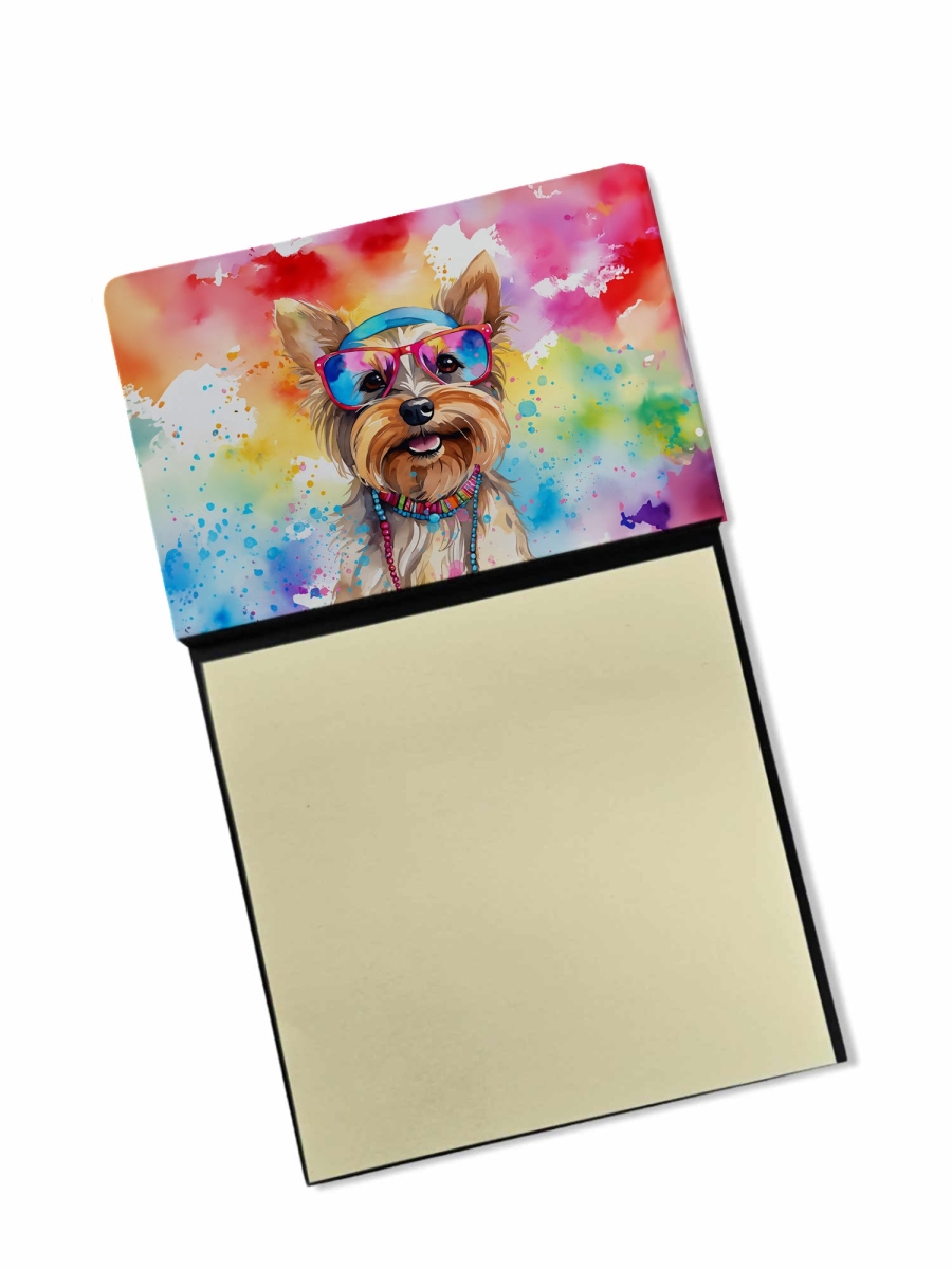 DAC2578SN 5.25 x 3.25 in. Yorkshire Terrier Hippie Dawg Sticky Note Holder