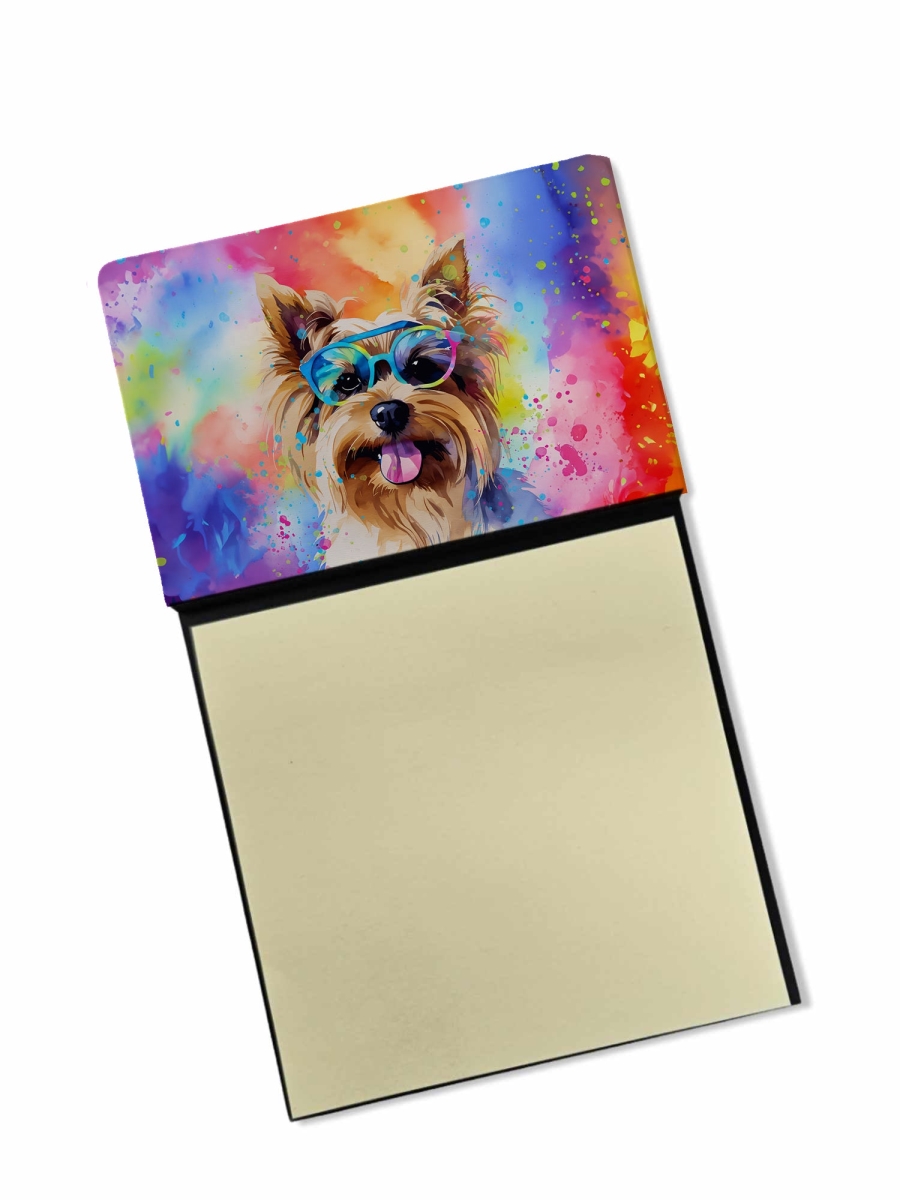 DAC2579SN 5.25 x 3.25 in. Yorkshire Terrier Hippie Dawg Sticky Note Holder