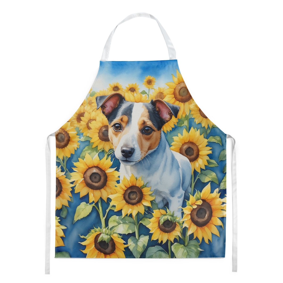 Picture of Carolines Treasures DAC6102APRON 30 x 27 in. Jack Russell Terrier in Sunflowers Apron
