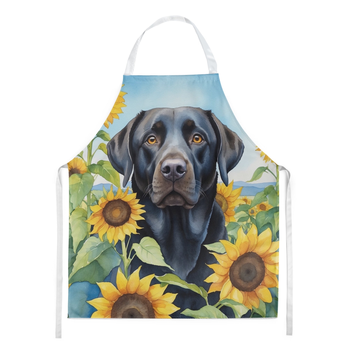 Picture of Carolines Treasures DAC6109APRON 30 x 27 in. Labrador Retriever in Sunflowers Apron