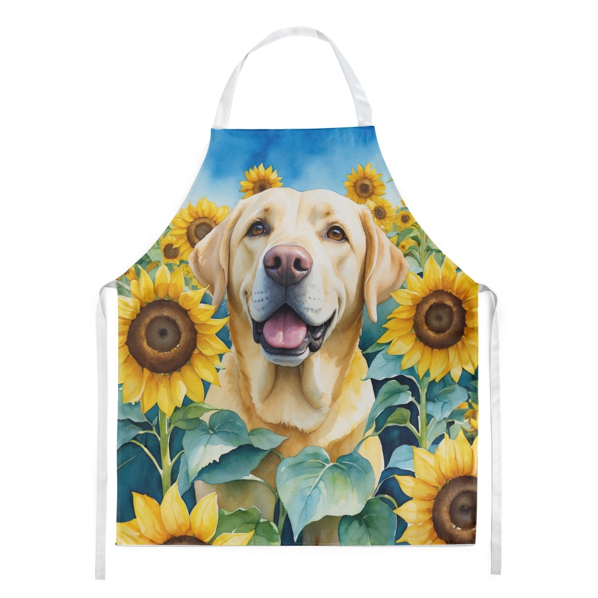 Picture of Carolines Treasures DAC6111APRON 30 x 27 in. Labrador Retriever in Sunflowers Apron