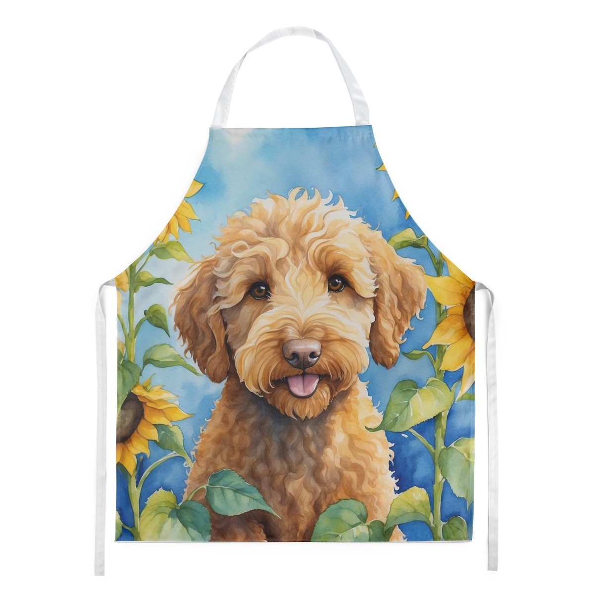 Picture of Carolines Treasures DAC6113APRON 30 x 27 in. Labradoodle in Sunflowers Apron