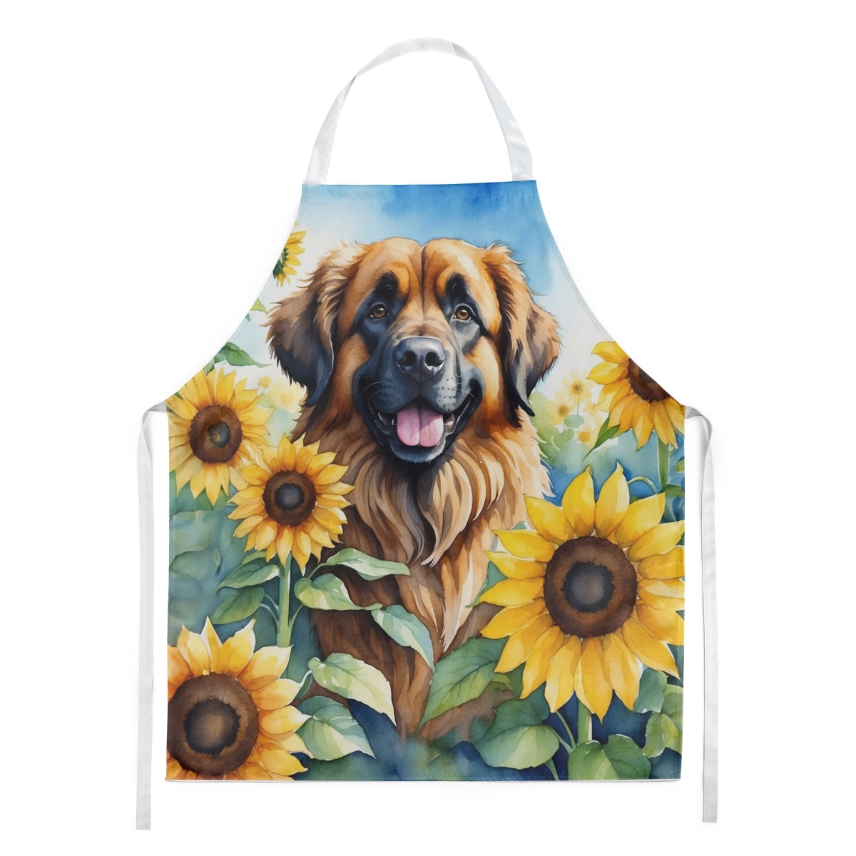 Picture of Carolines Treasures DAC6115APRON 30 x 27 in. Leonberger in Sunflowers Apron