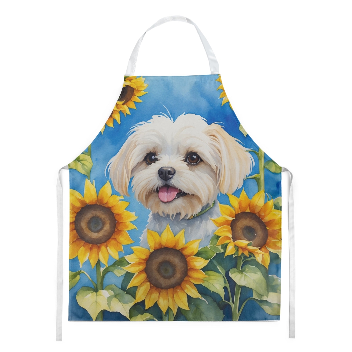 Picture of Carolines Treasures DAC6117APRON 30 x 27 in. Maltese in Sunflowers Apron