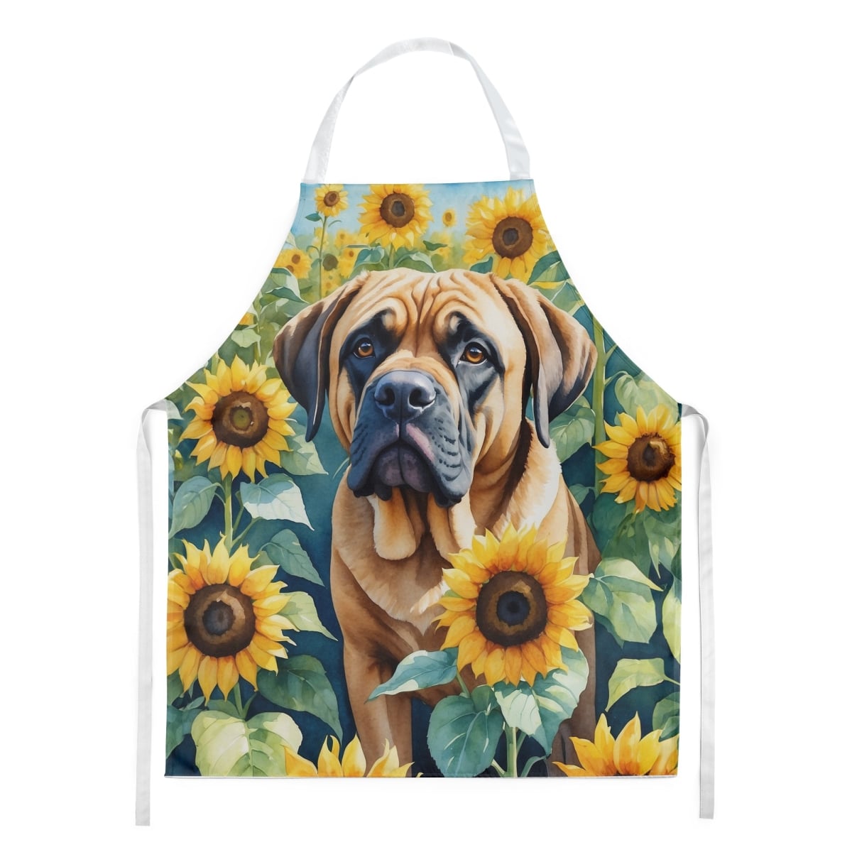 Picture of Carolines Treasures DAC6120APRON 30 x 27 in. Mastiff in Sunflowers Apron