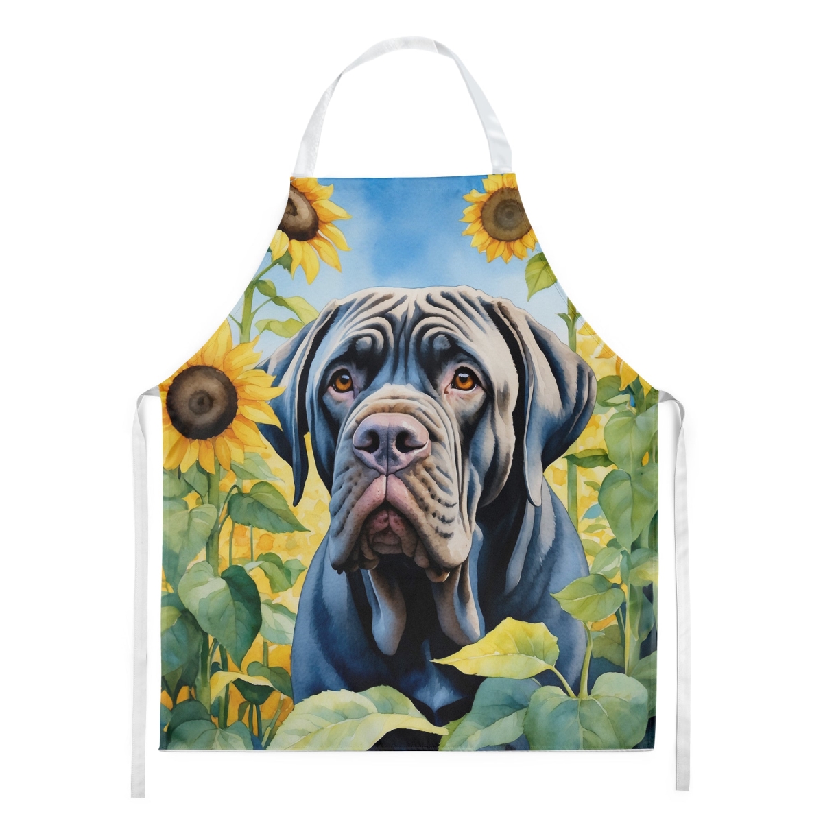 Picture of Carolines Treasures DAC6122APRON 30 x 27 in. Neapolitan Mastiff in Sunflowers Apron
