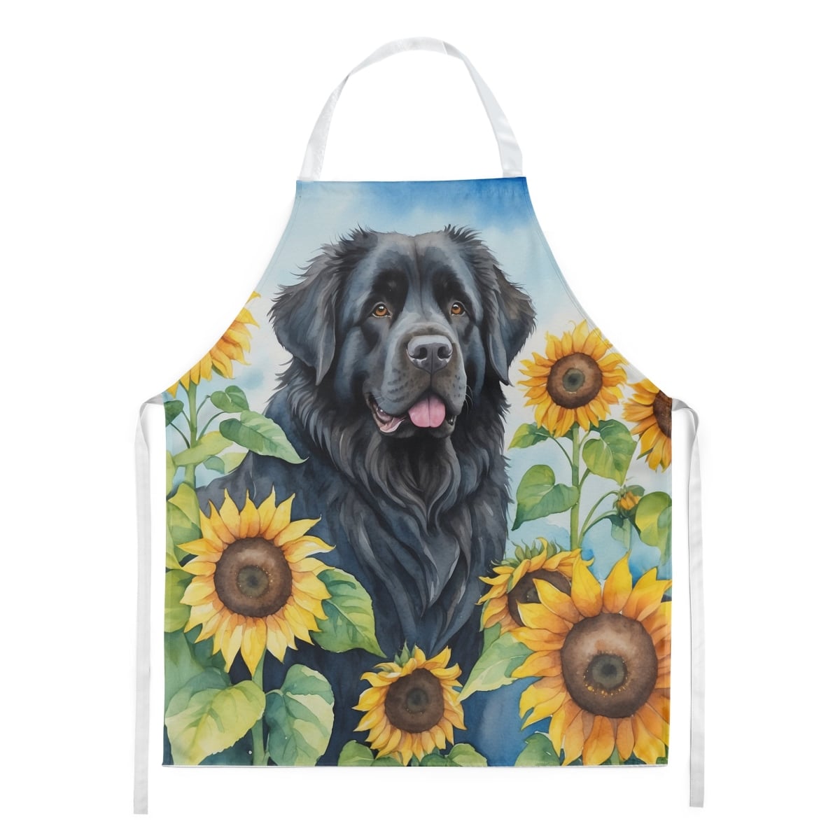Picture of Carolines Treasures DAC6123APRON 30 x 27 in. foundland in Sunflowers Apron