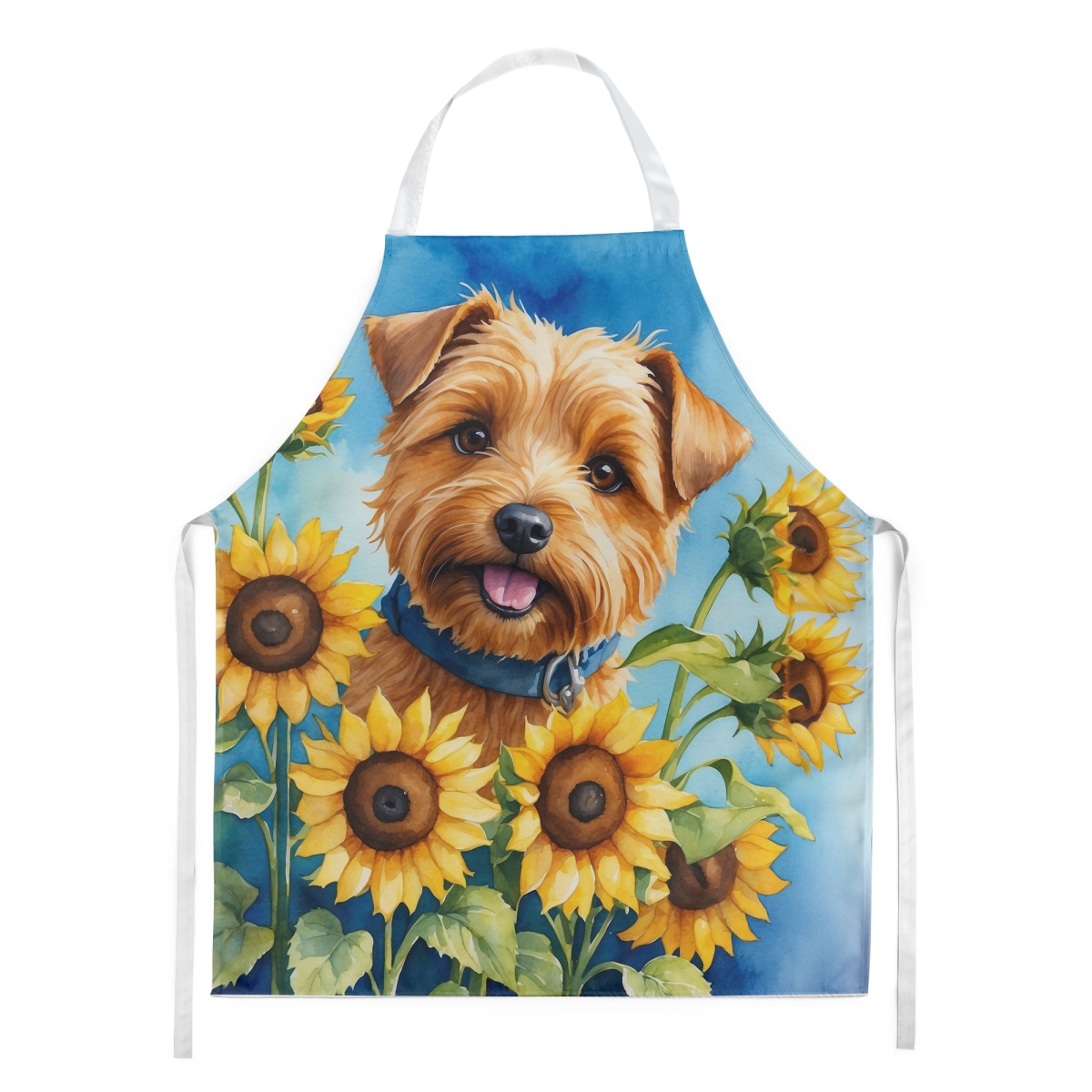 Picture of Carolines Treasures DAC6125APRON 30 x 27 in. Norfolk Terrier in Sunflowers Apron