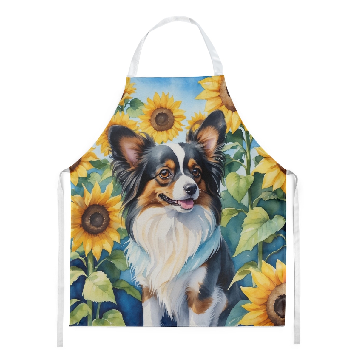 Picture of Carolines Treasures DAC6131APRON 30 x 27 in. Papillon in Sunflowers Apron