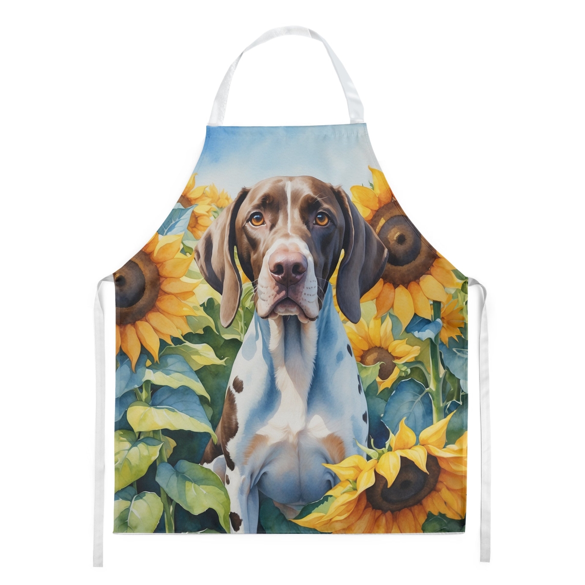 Picture of Carolines Treasures DAC6134APRON 30 x 27 in. Pointer in Sunflowers Apron