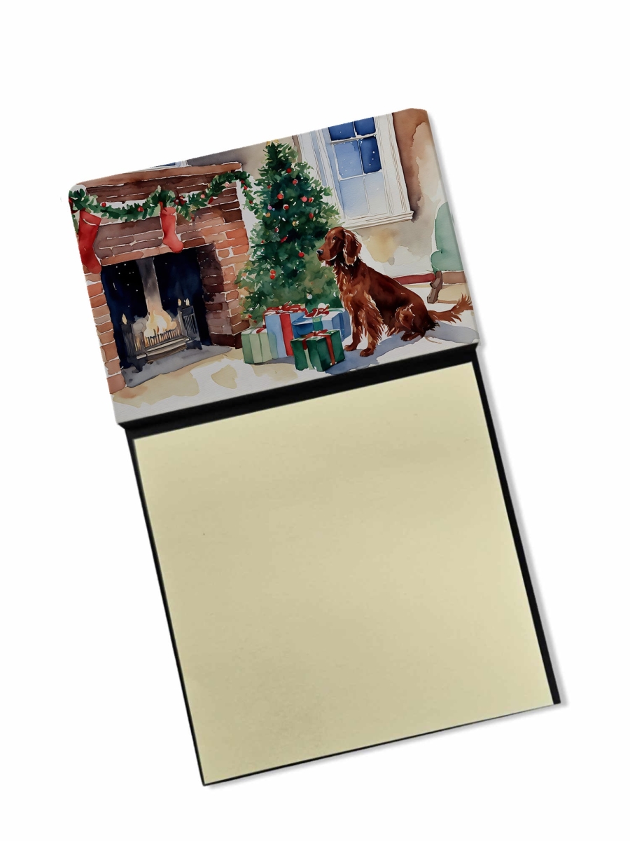 DAC2677SN 5.25 x 3.25 in. Irish Setter Cozy Christmas Sticky Note Holder
