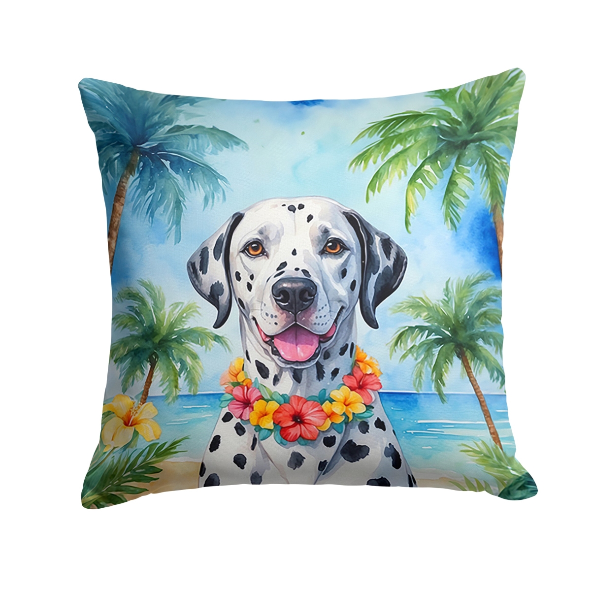 14 x 14 in. Dalmatian Luau Throw Pillow