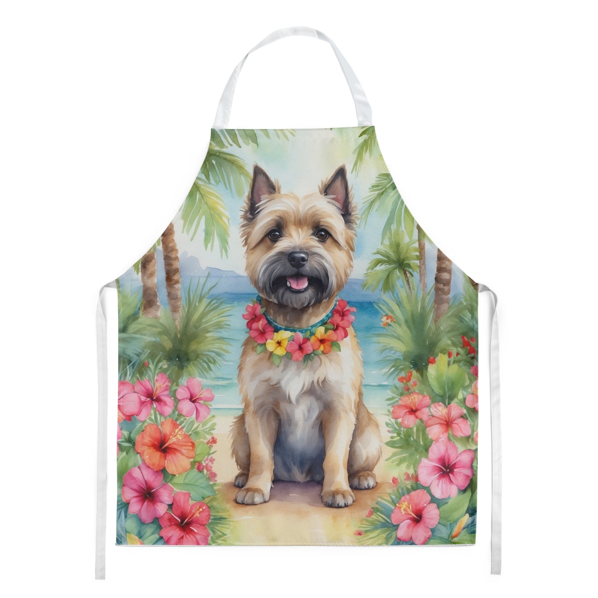 Picture of Carolines Treasures DAC6396APRON 30 x 27 in. Cairn Terrier Luau Apron