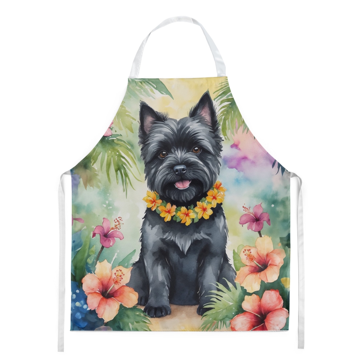 Picture of Carolines Treasures DAC6397APRON 30 x 27 in. Cairn Terrier Luau Apron