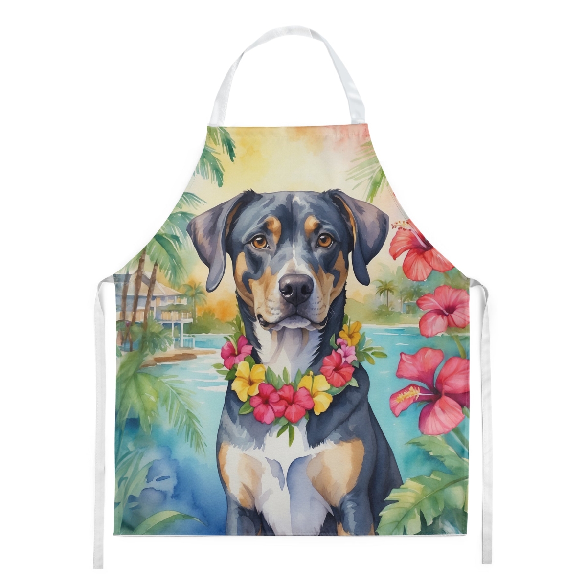 Picture of Carolines Treasures DAC6399APRON 30 x 27 in. Catahoula Luau Apron