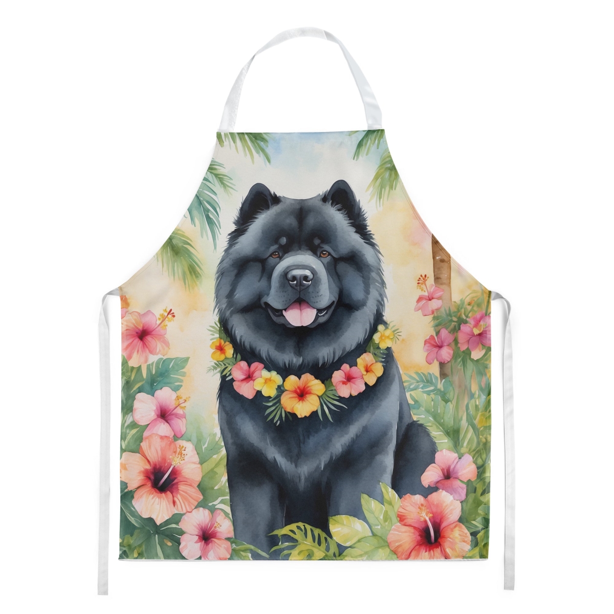 Picture of Carolines Treasures DAC6408APRON 30 x 27 in. Chow Chow Luau Apron