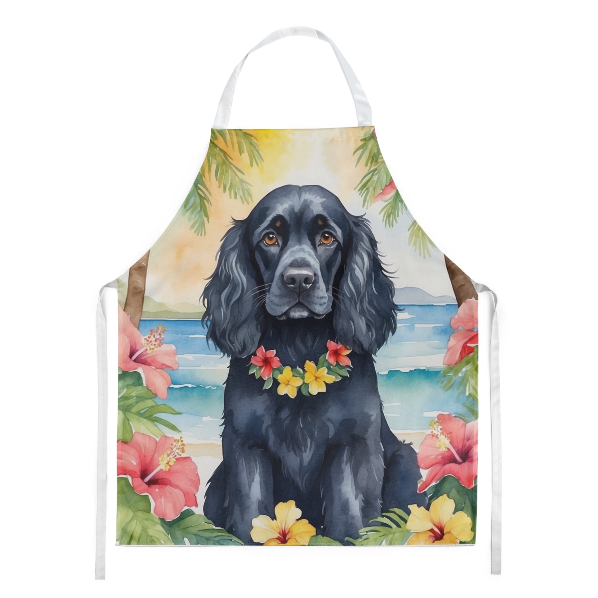 Picture of Carolines Treasures DAC6411APRON 30 x 27 in. Cocker Spaniel Luau Apron