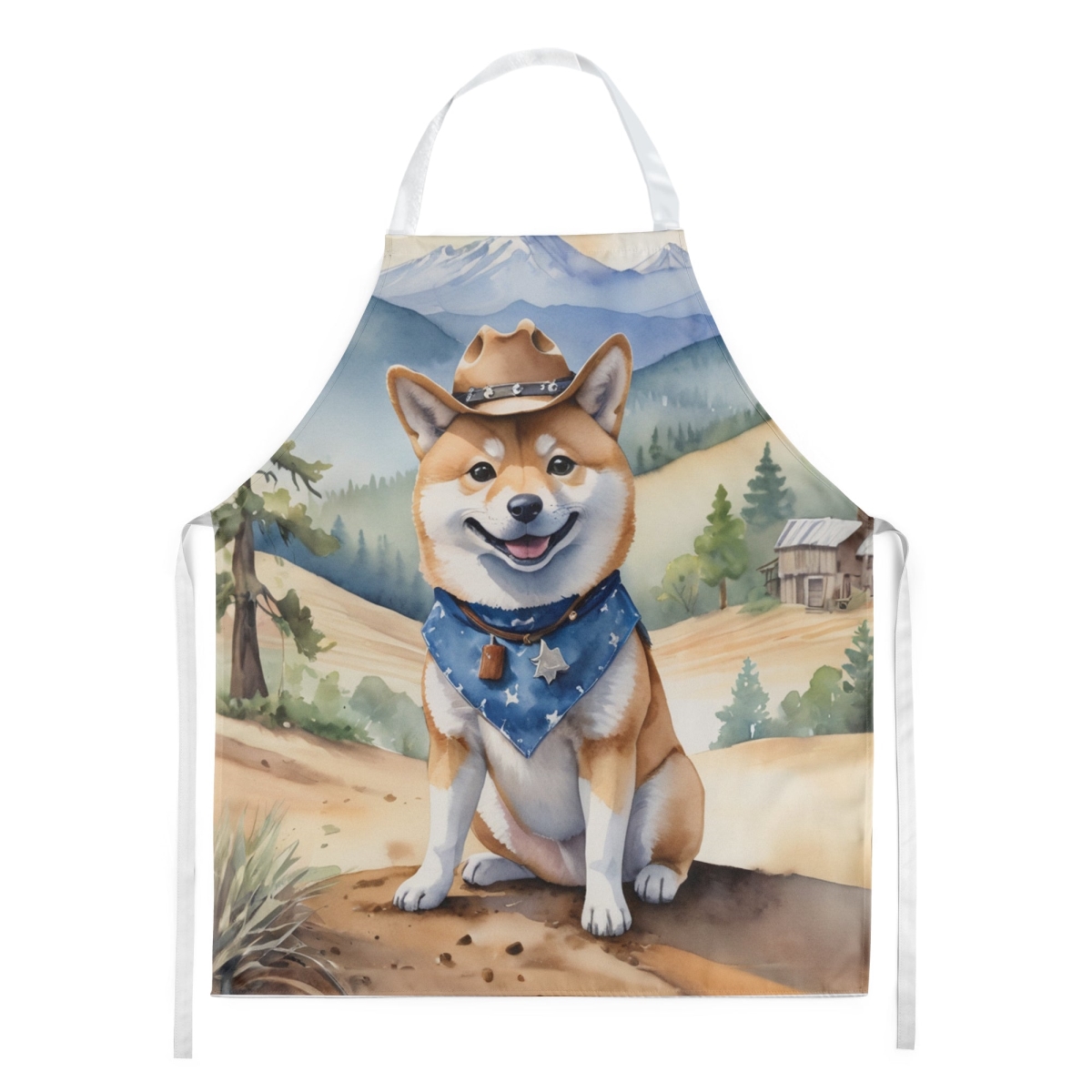 Picture of Carolines Treasures DAC5981APRON 30 x 27 in. Shiba Inu Cowboy Welcome Apron