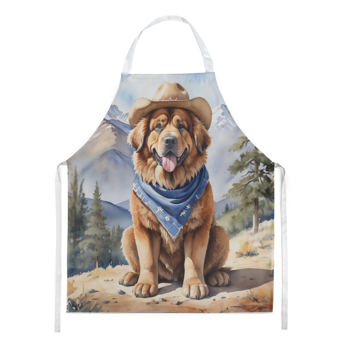 Picture of Carolines Treasures DAC5987APRON 30 x 27 in. Tibetan Mastiff Cowboy Welcome Apron