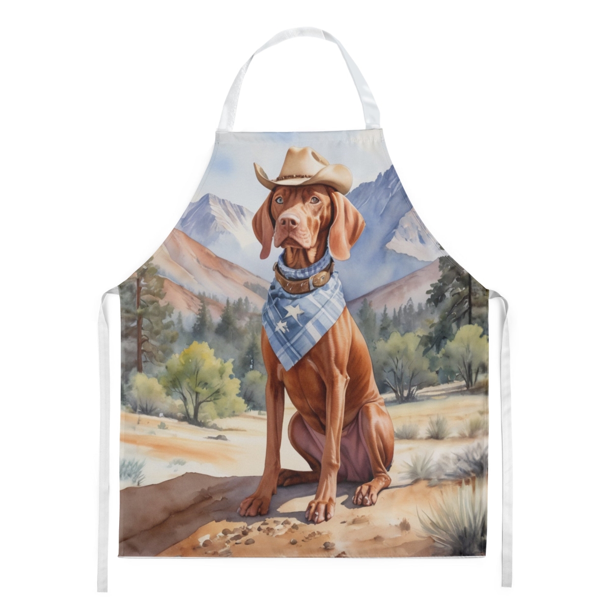 Picture of Carolines Treasures DAC5990APRON 30 x 27 in. Vizsla Cowboy Welcome Apron