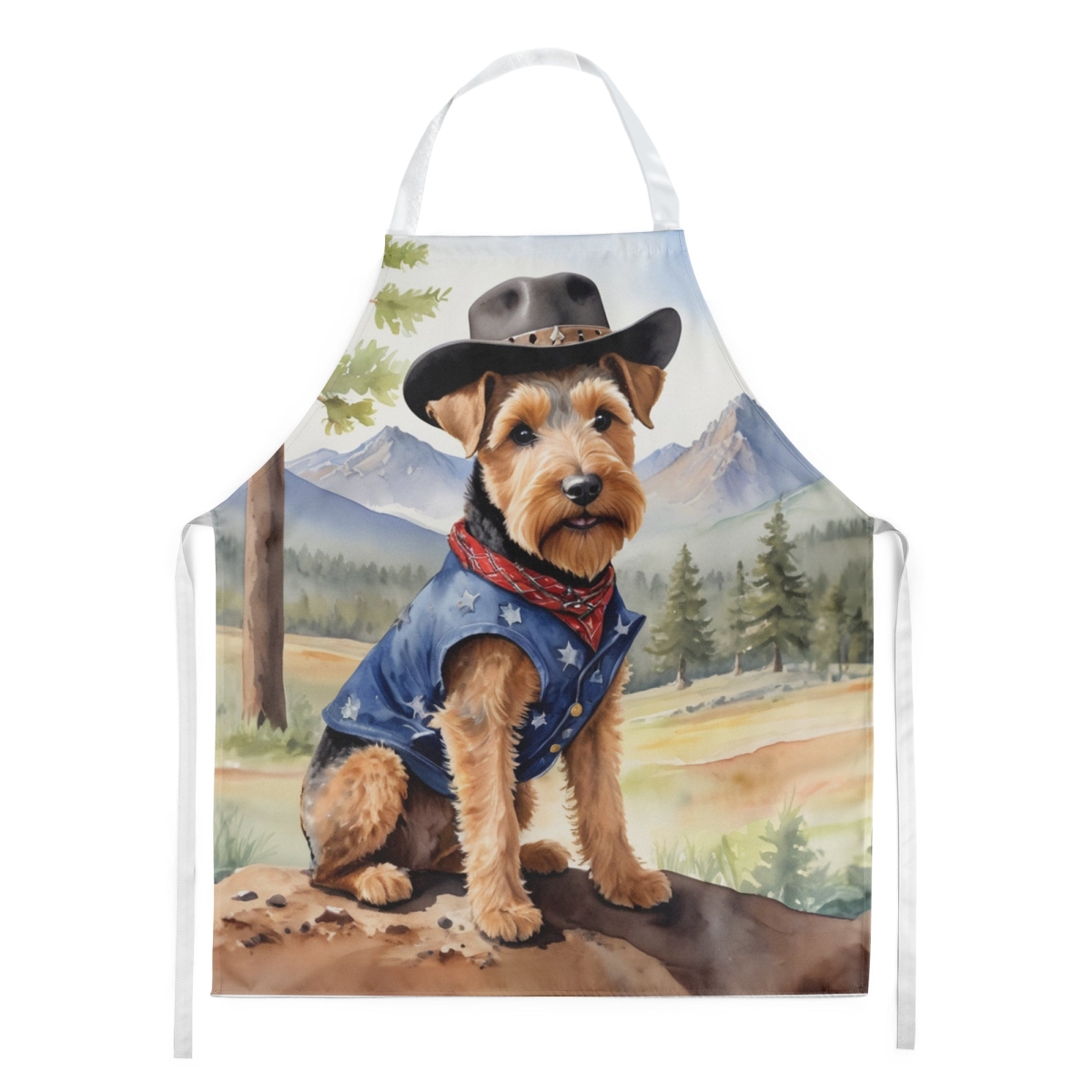 Picture of Carolines Treasures DAC5993APRON 30 x 27 in. Welsh Terrier Cowboy Welcome Apron