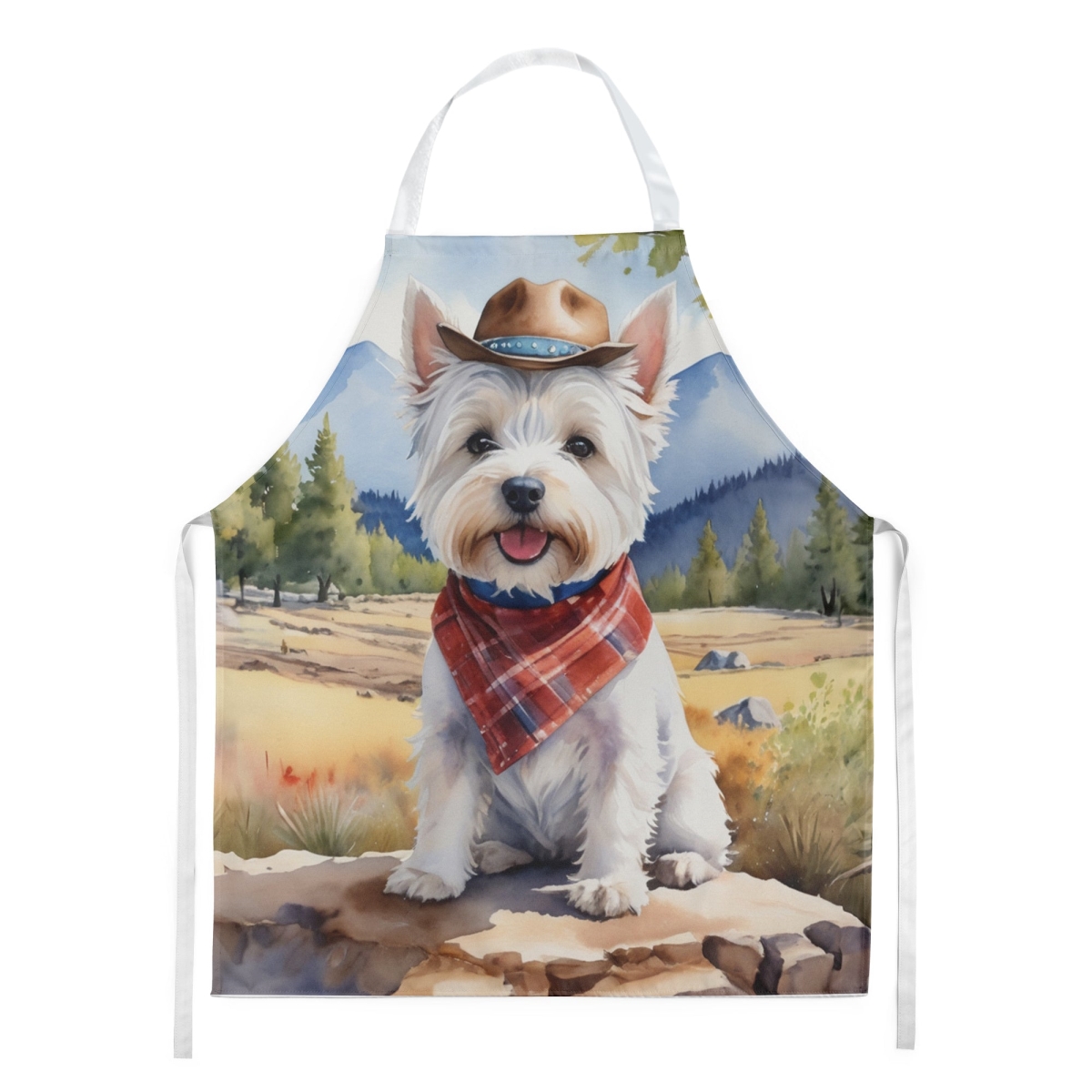 Picture of Carolines Treasures DAC5994APRON 30 x 27 in. Westie Cowboy Welcome Apron