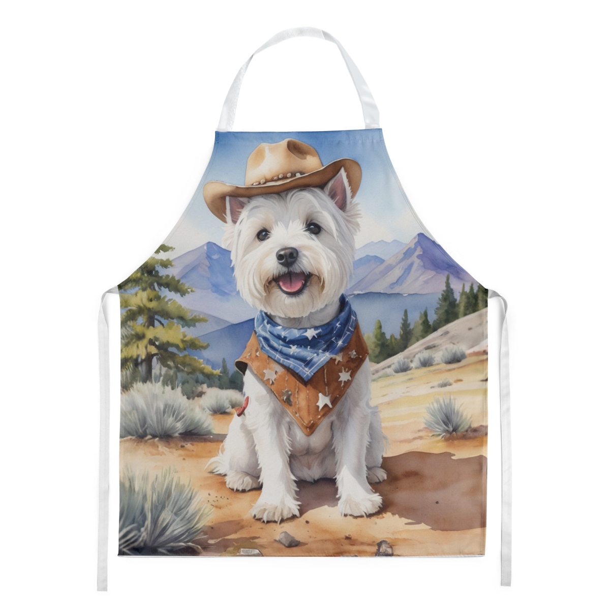 Picture of Carolines Treasures DAC5995APRON 30 x 27 in. Westie Cowboy Welcome Apron