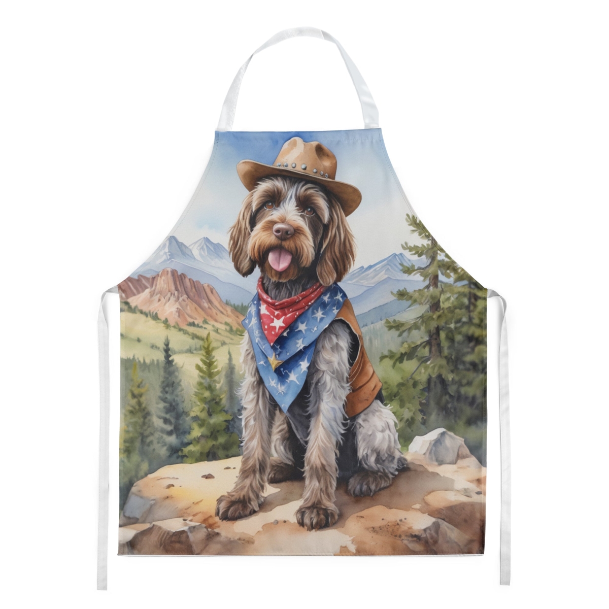Picture of Carolines Treasures DAC5998APRON 30 x 27 in. Wirehaired Pointing Griffon Cowboy Welcome Apron