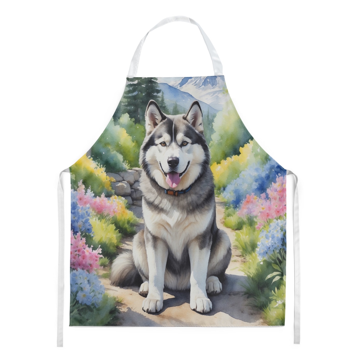 30 x 27 in. Alaskan Malamute Spring Garden Apron