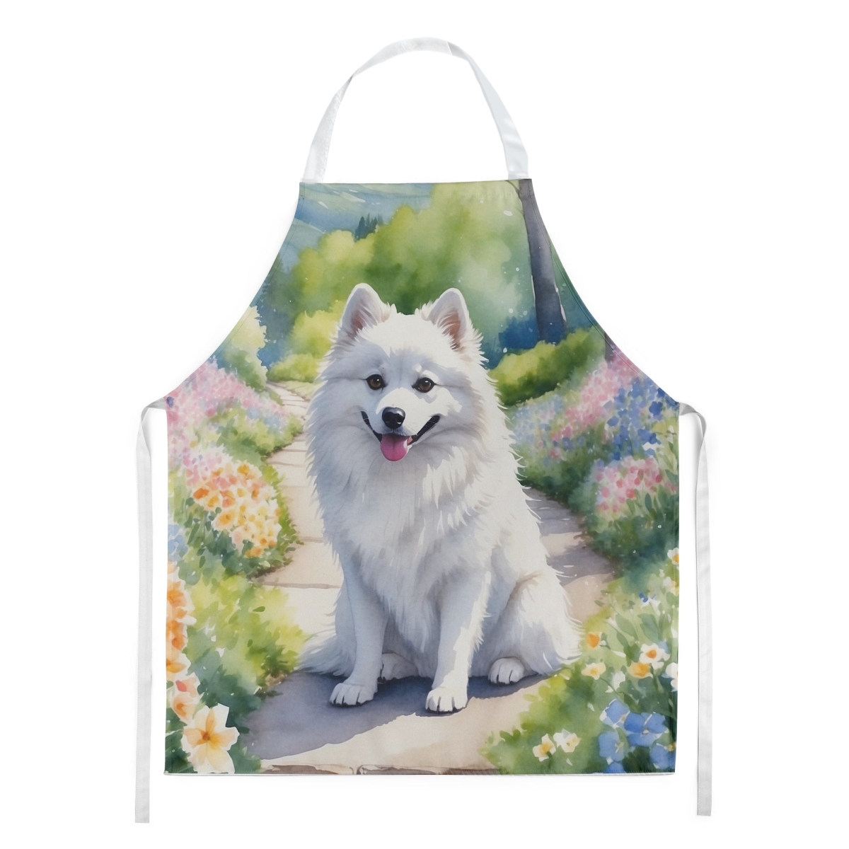 30 x 27 in. American Eskimo Spring Garden Apron