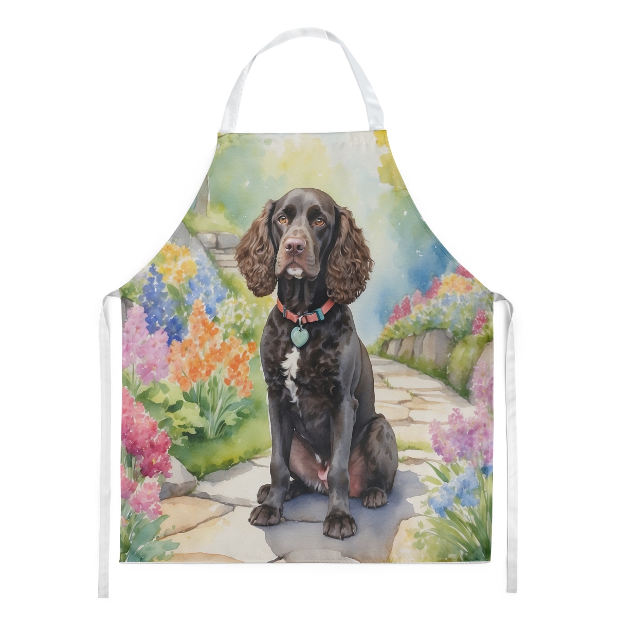 30 x 27 in. American Water Spaniel Spring Garden Apron