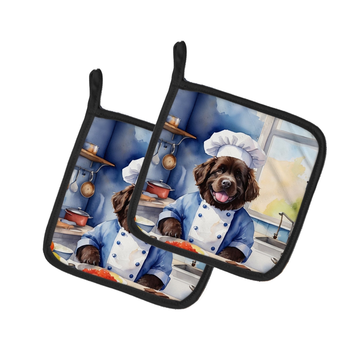 7.5 x 7.5 in. Foundland The Chef Pair of Pot Holder