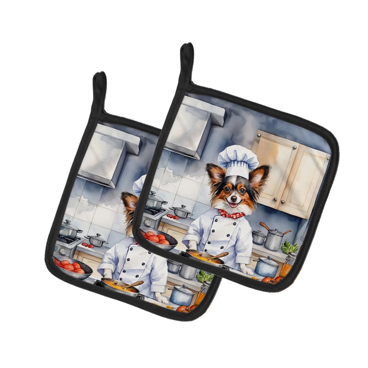 7.5 x 7.5 in. Papillon The Chef Pair of Pot Holder