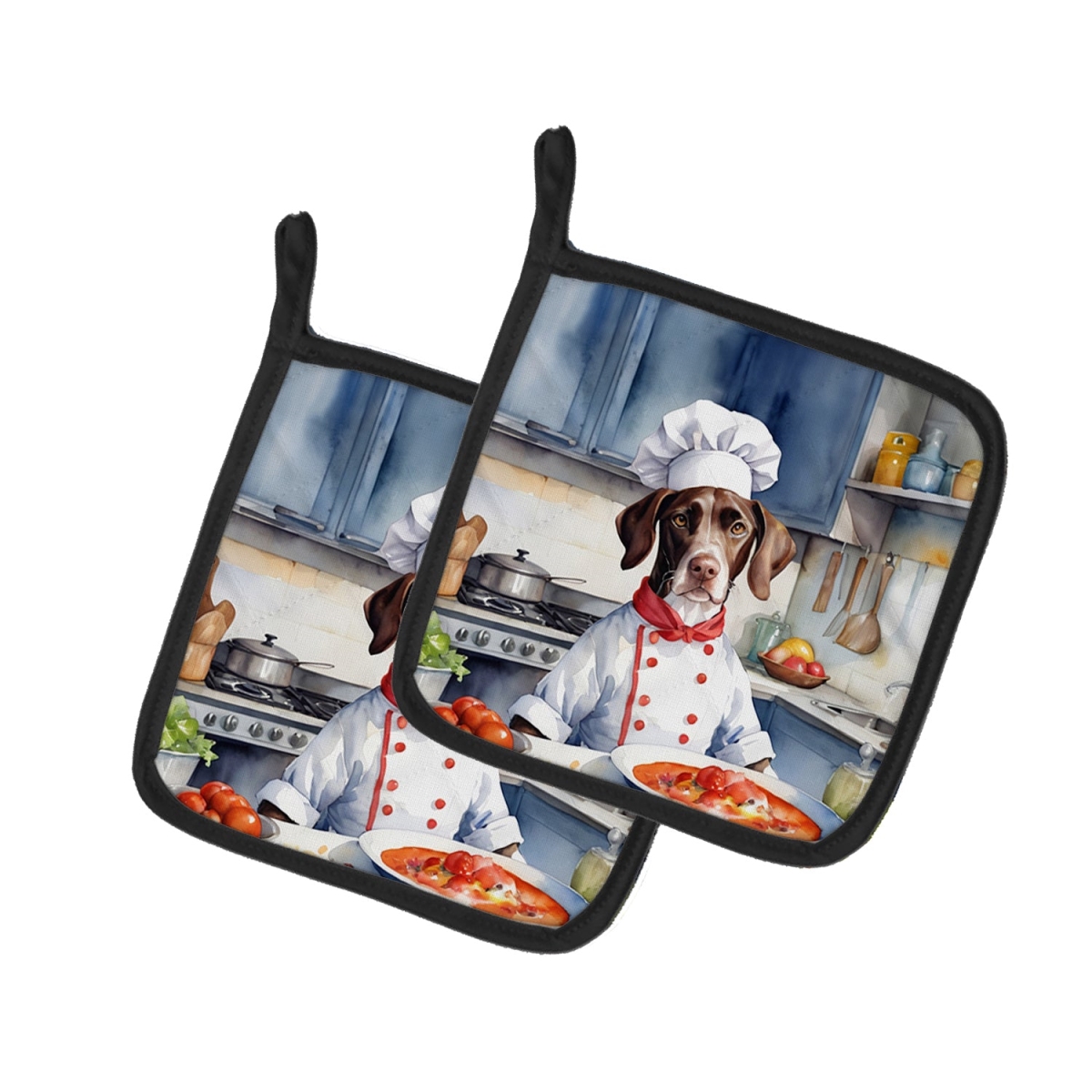 7.5 x 7.5 in. Pointer The Chef Pair of Pot Holder