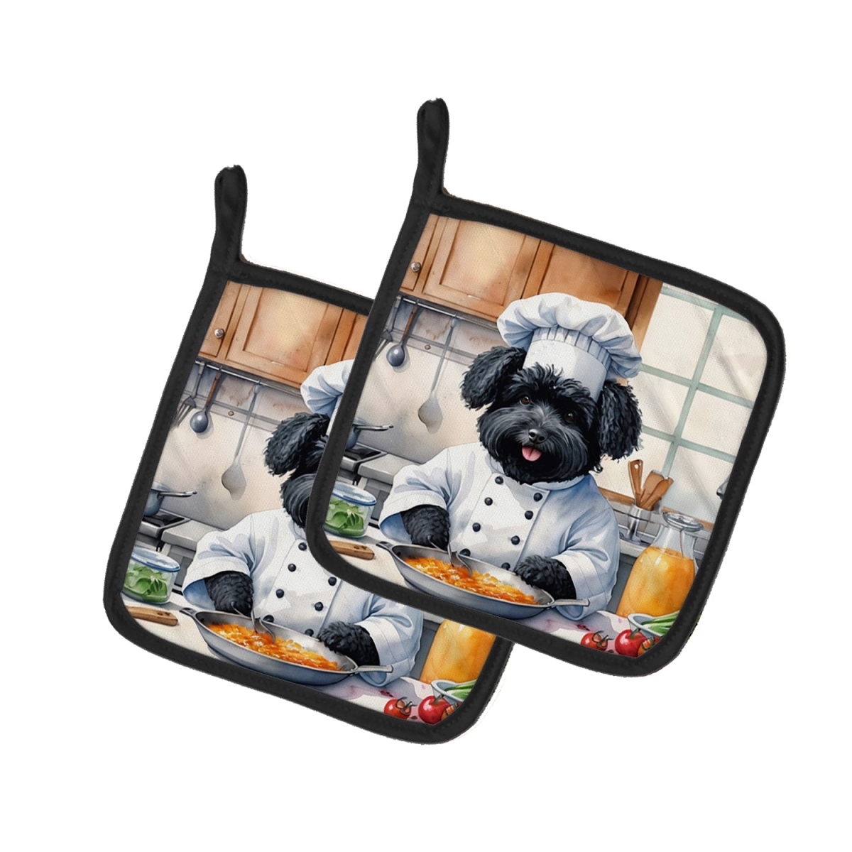 7.5 x 7.5 in. Puli The Chef Pair of Pot Holder