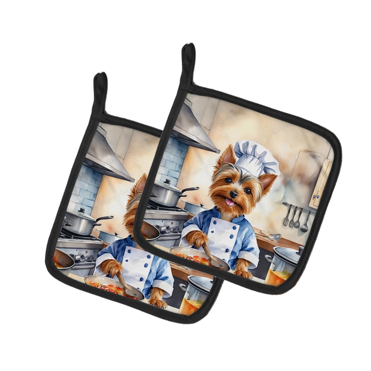 7.5 x 7.5 in. Silky Terrier The Chef Pair of Pot Holder