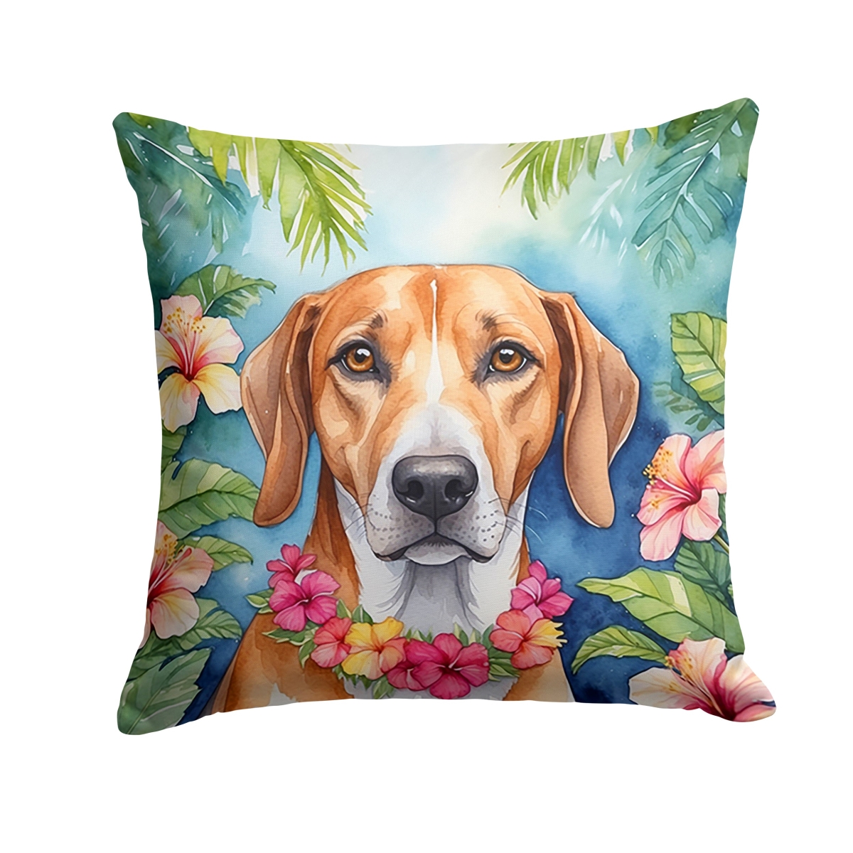 18 x 18 in. American Foxhound Luau Throw Pillow